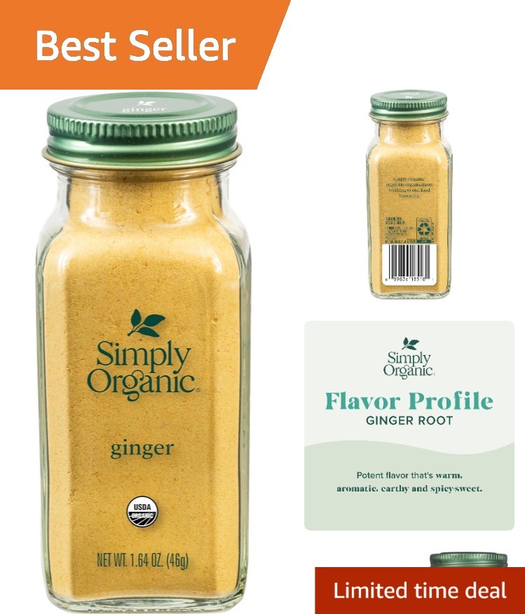 Organic Ground Ginger Powder, 1.64 Ounce – Non-GMO, Non-Irradiated Excellence