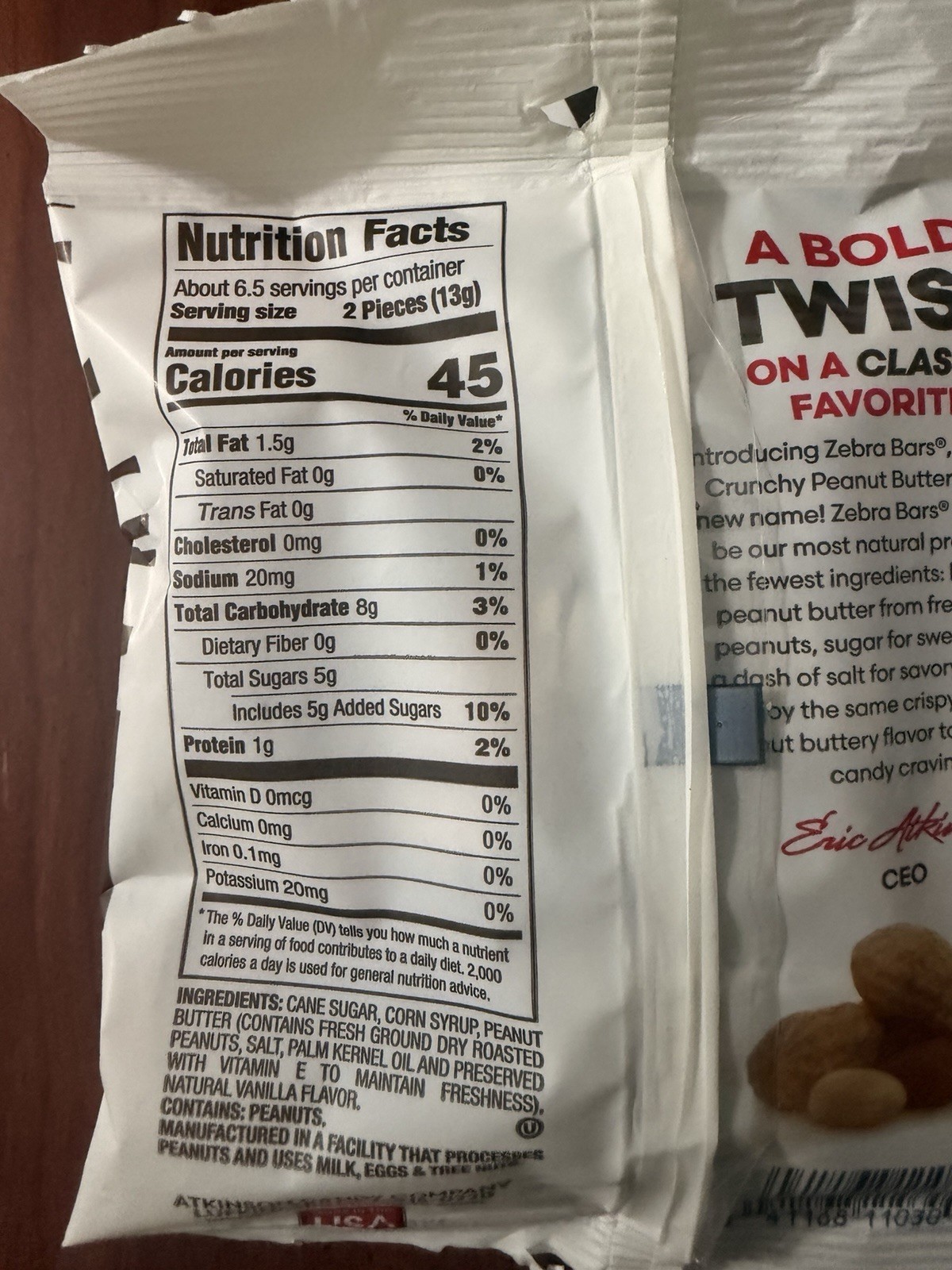 Atkinson’s Crunchy Peanut Butter Candy 3oz Bag Gluten Free, Cholesterol Free