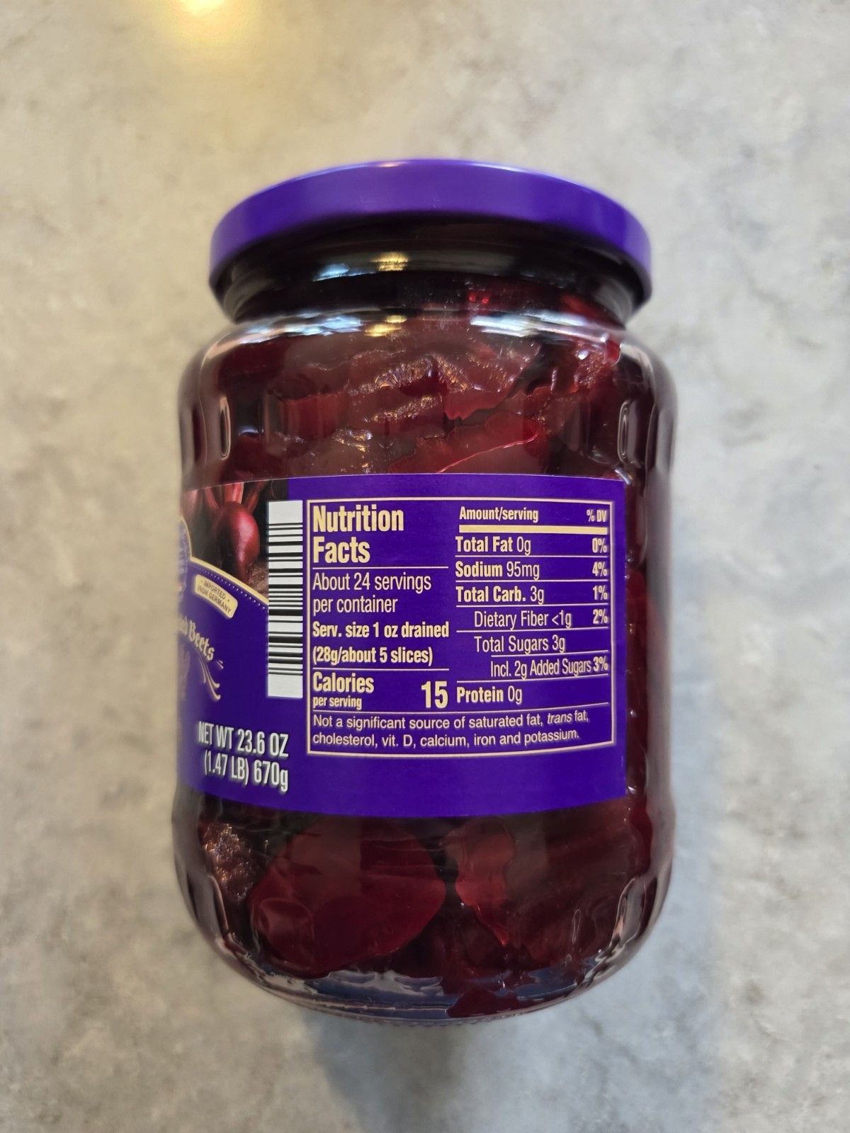 Lidl Preferred Selection Pickled Beets 23.6 Oz Jar (NEW Unopened) Dec/31/2026