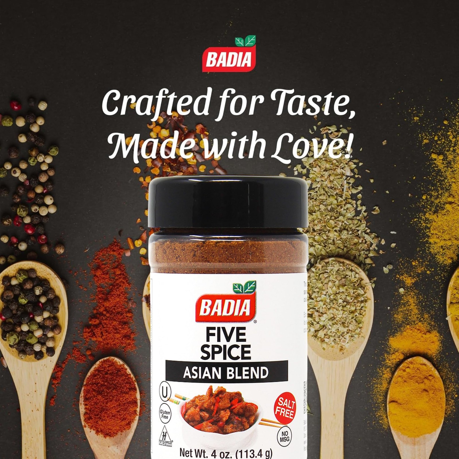 Badia Five Spice Asian Blend, 4 oz – Sweet Aromatic 4 Ounce (Pack of 1)