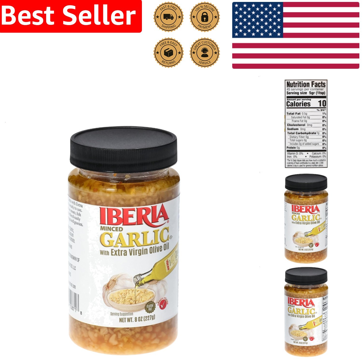 8oz Minced Garlic in Olive Oil – Gluten Free Latin American Kitchen Essential