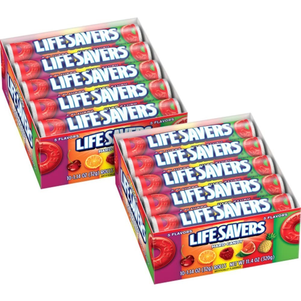 5 Flavors Hard Candy, Bulk, 1.14 oz Roll, 20 Pack
