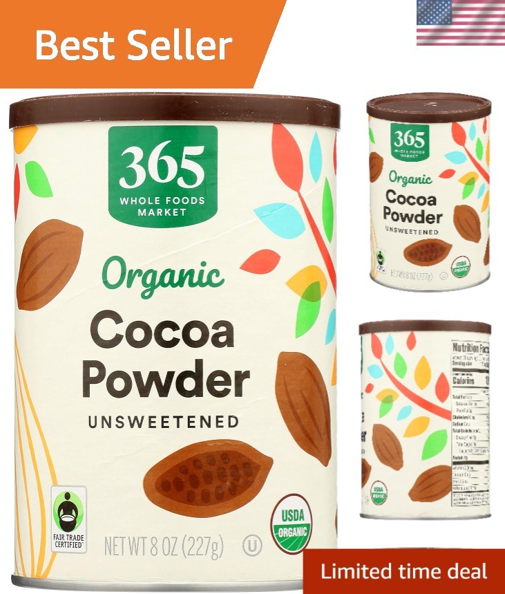 8 Ounce Fair Trade Organic Cocoa Powder – Rich Flavor for Baking & Beverages