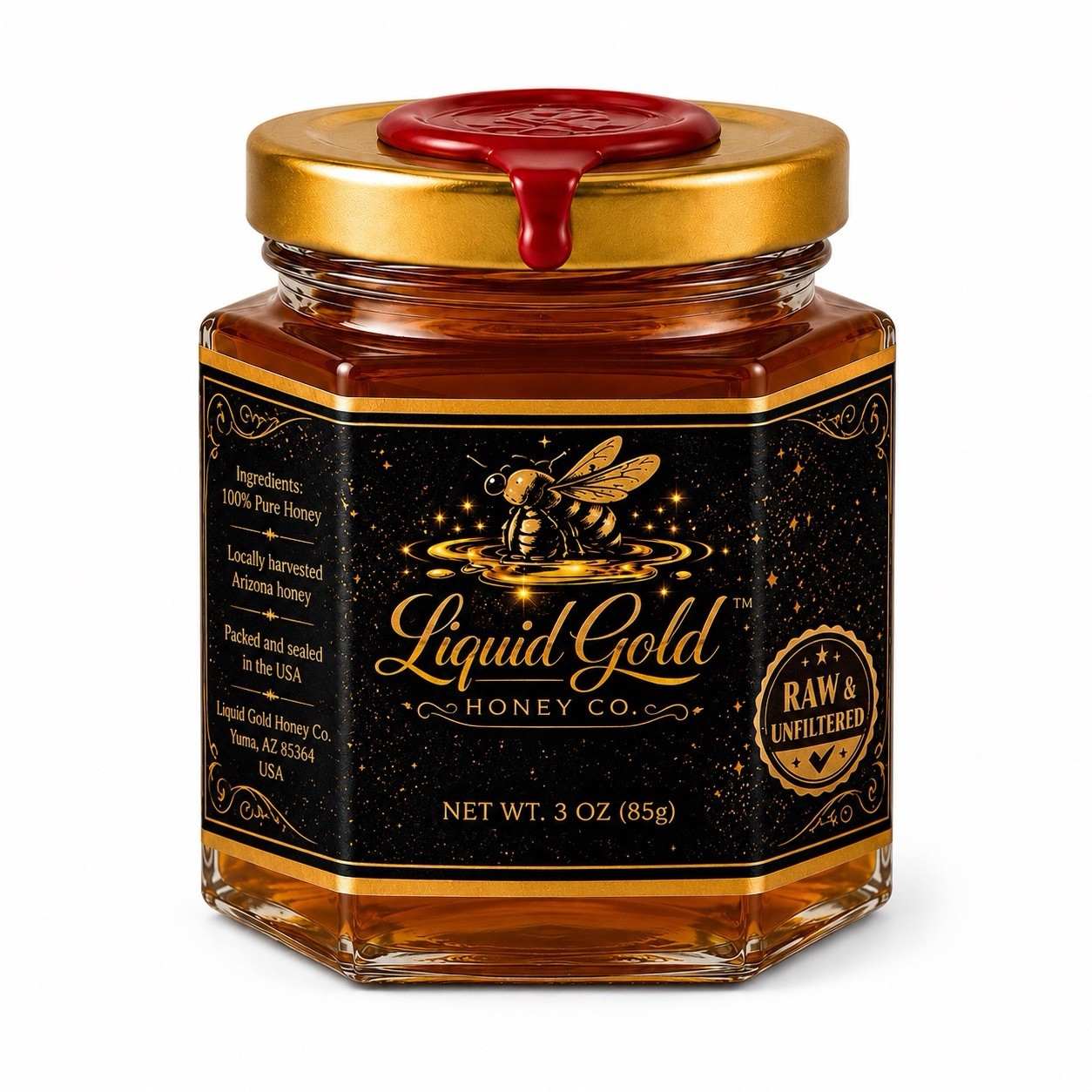 Premium Raw Honey – Arizona Small Batch Unfiltered Natural Honey 3oz
