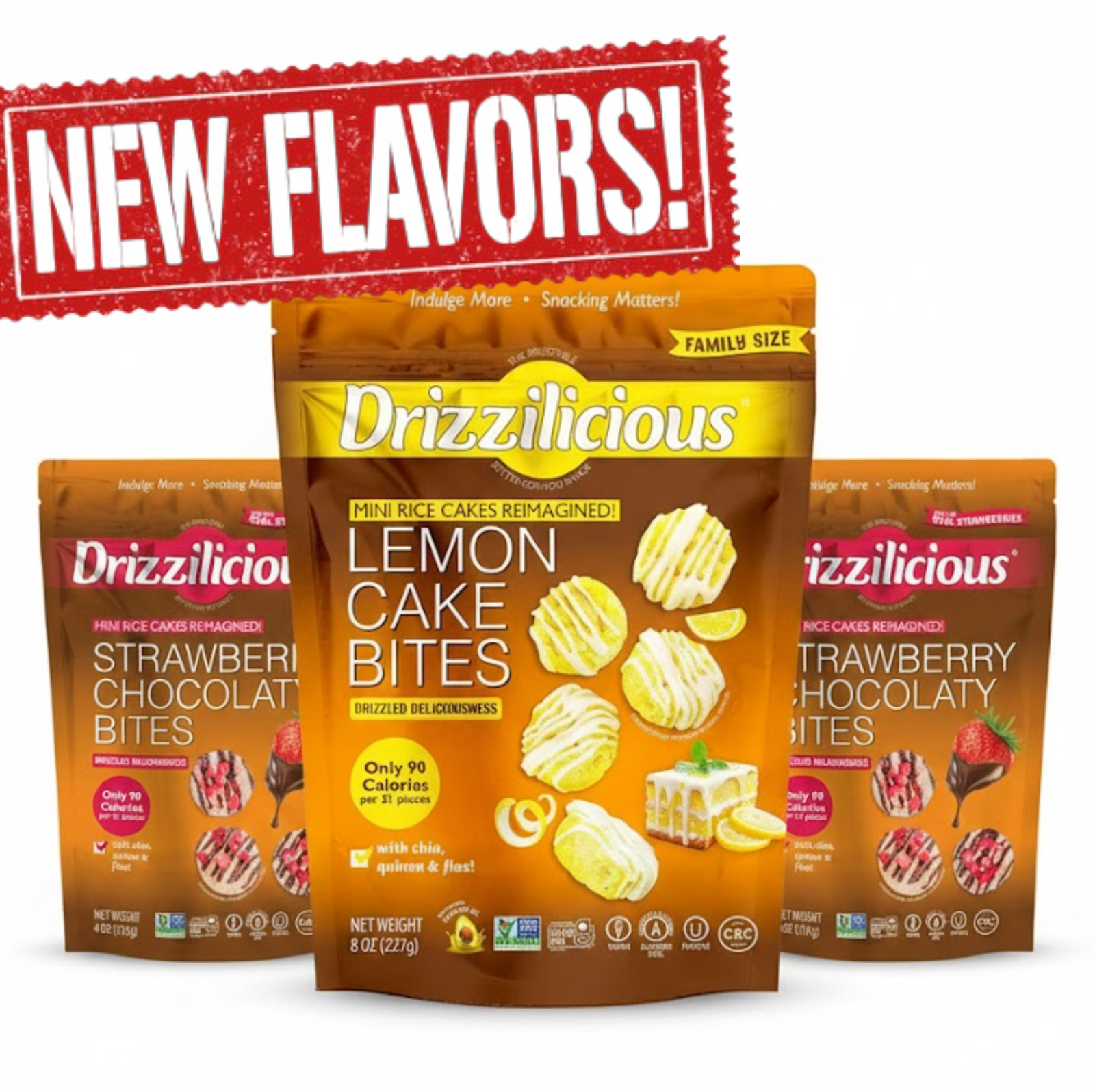 NEW FLAVORS Drizzilicious Bundle Lemon Cake and Strawberry Chocolate Snacks