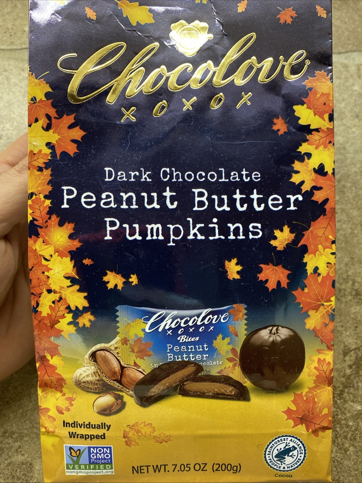 6 CHOCOLOVE Dark Chocolate Peanut Butter Pumpkins 7.05oz Bags