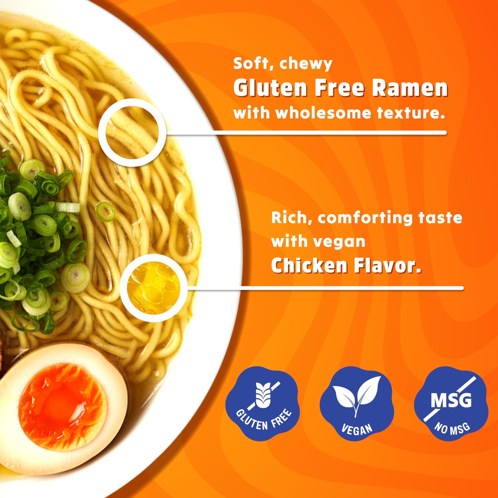 BAMI Gluten Free Ramen Noodles Chicken Flavor Vegan Low Sodium 6 packs