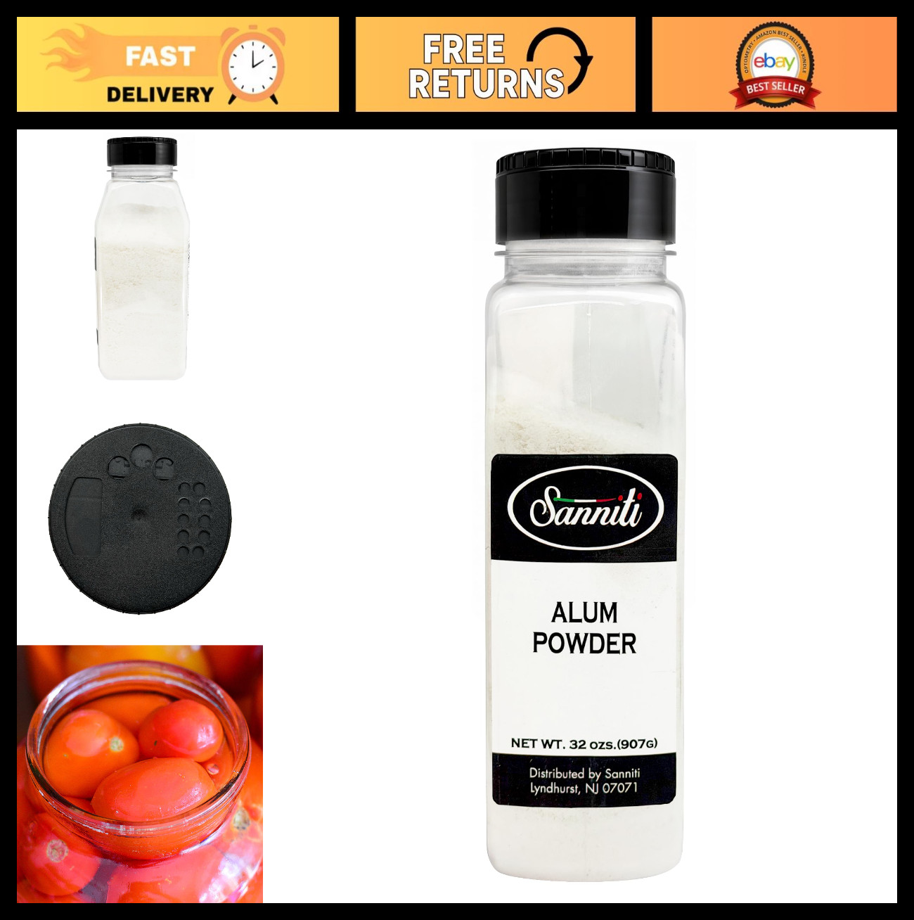 Premium Alum Powder 32oz – Essential for Pickling Crisp Fruits & Veggies, Baking