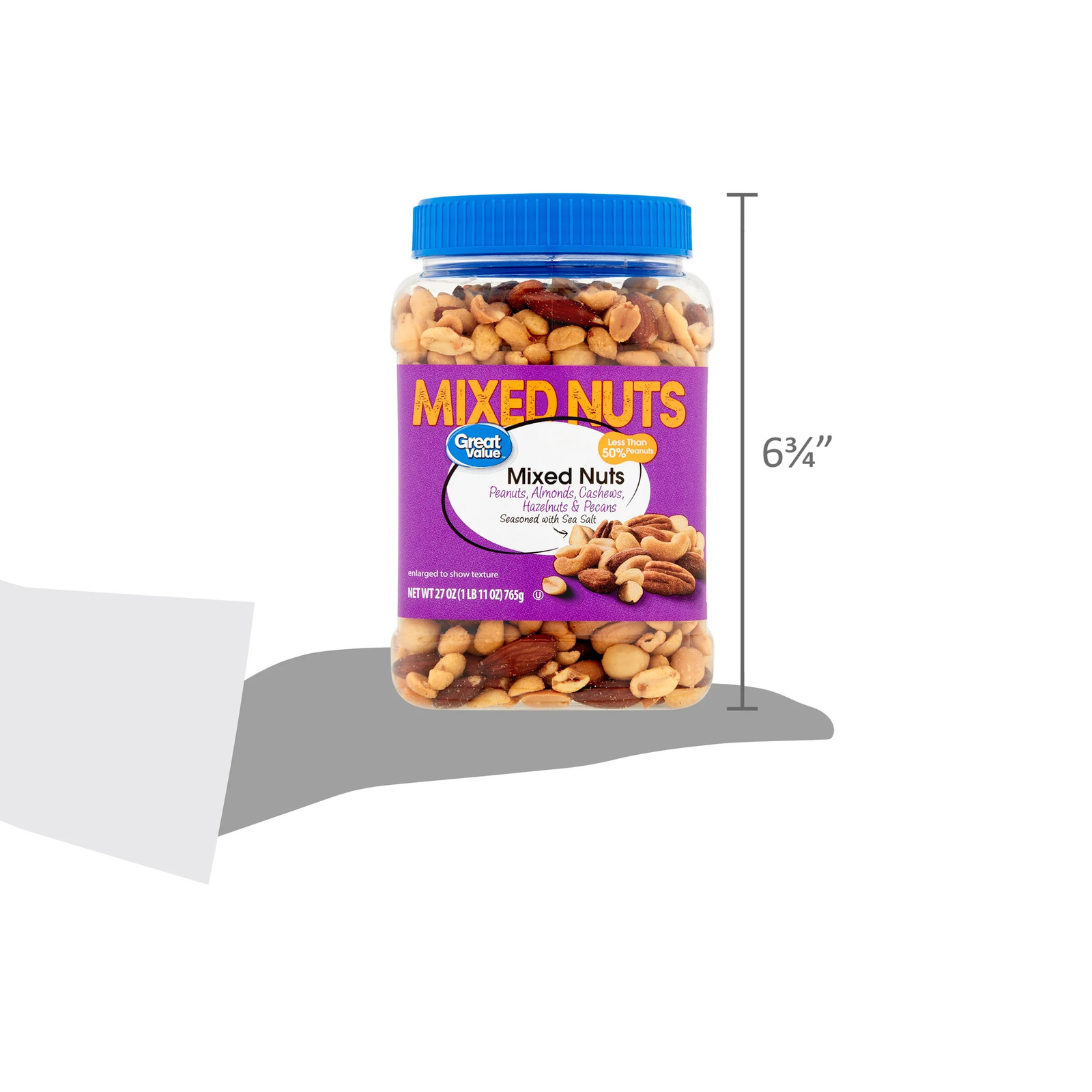 Great Value Mixed Nuts with Peanuts, 27 oz (3 Pack)