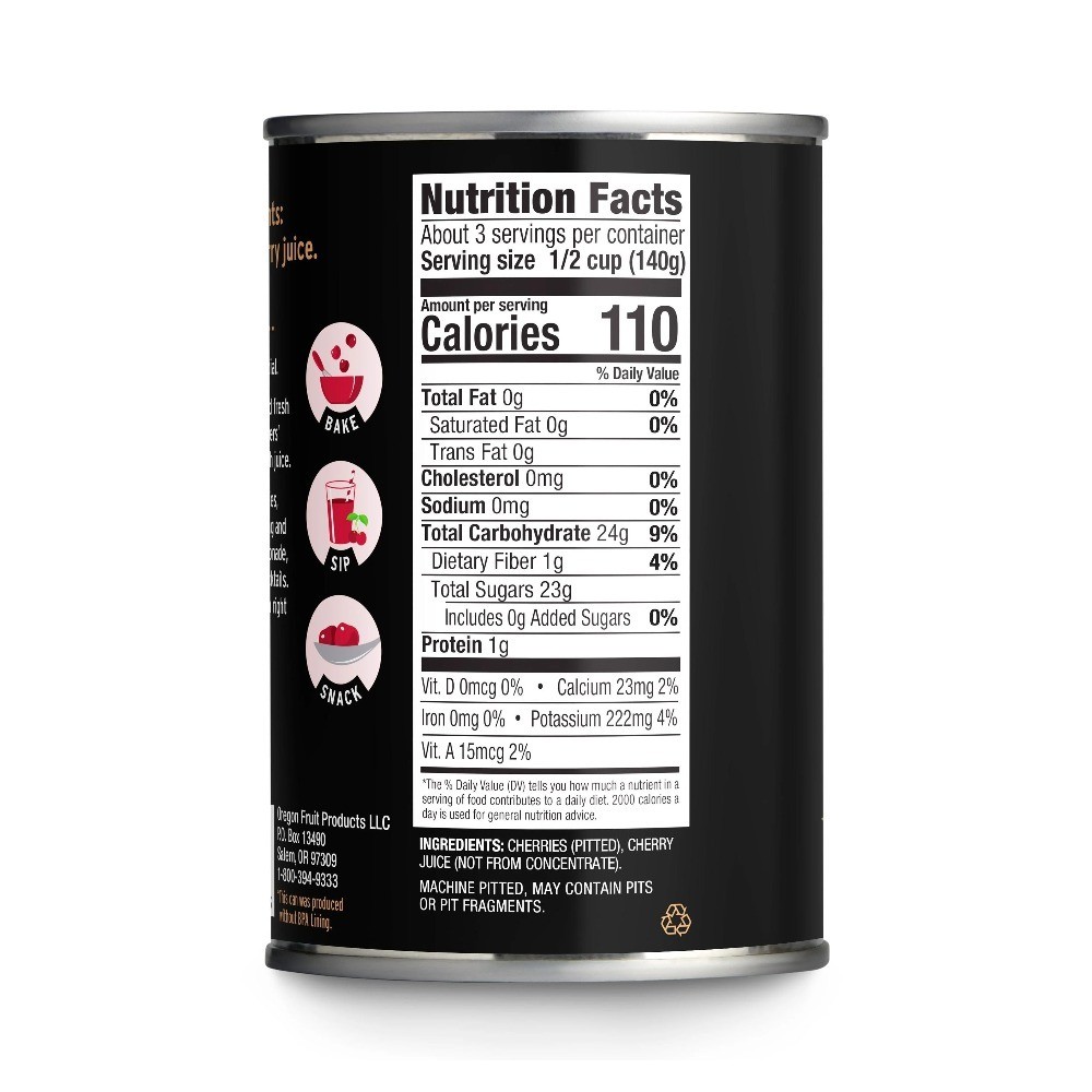 Co. Dark Sweet Cherries in 100% Cherry Juice, No Sugar Added, 14.5 oz