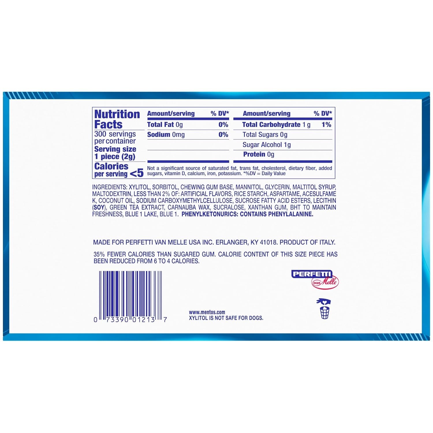 Pure Fresh Sugar-Free Chewing Gum with Xylitol, Fresh Mint, 50 Count Pack of 6