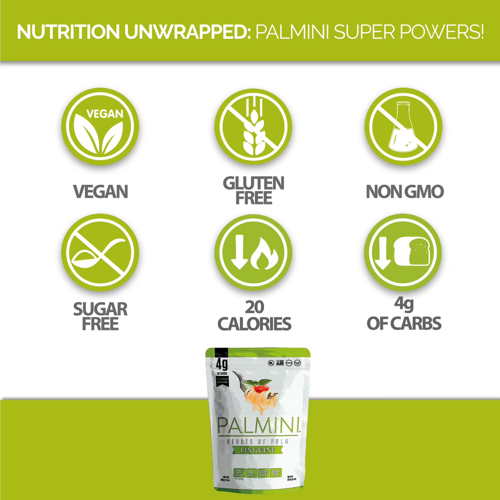 Palmini Hearts of Palm Linguine 12oz Low Carb Vegan Gluten Free Pasta