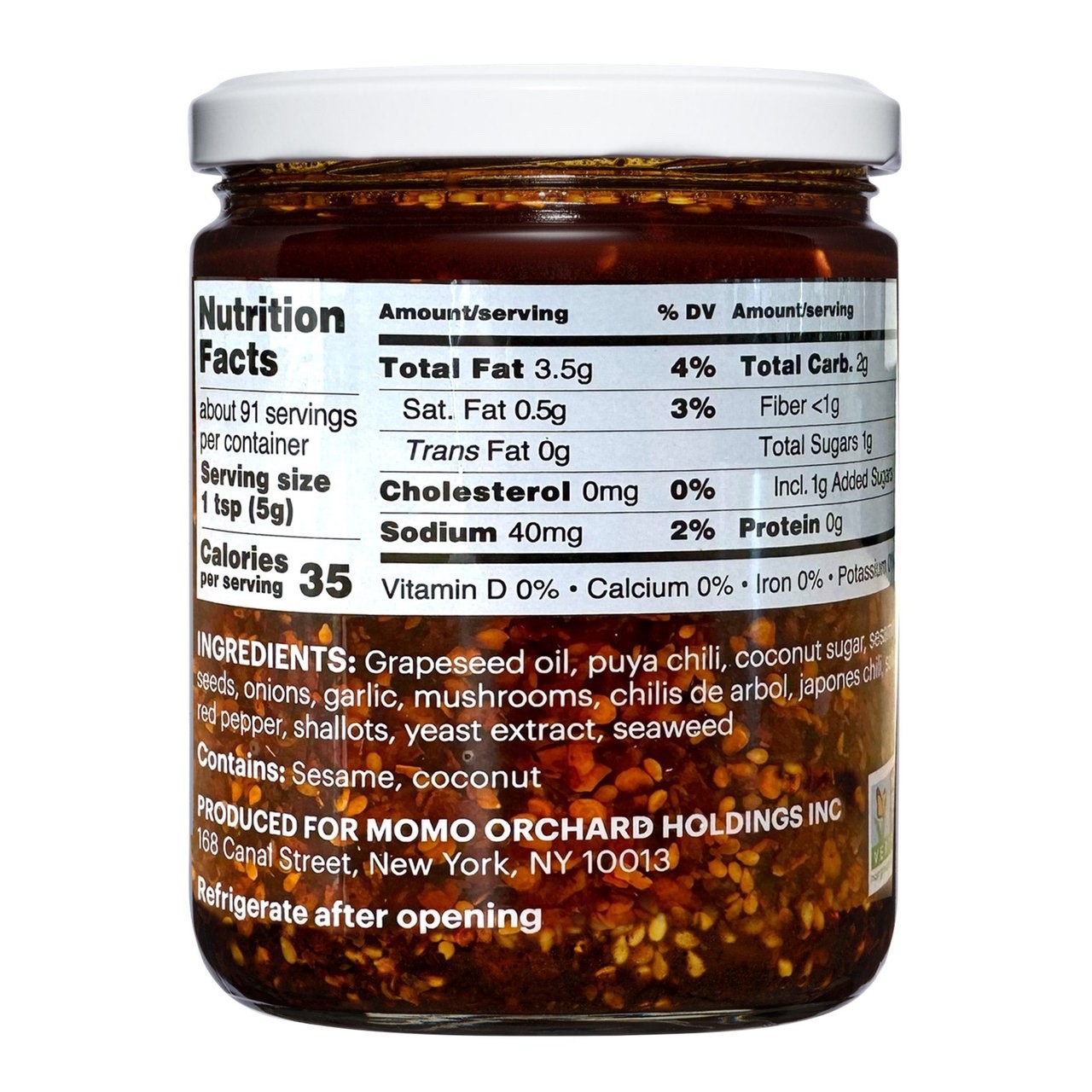 MOMOFUKU CHILI CRUNCH XL 16 OZ SPICY, CRUNCHY CHILI OIL, VEGAN, CHEF DAVID CHANG