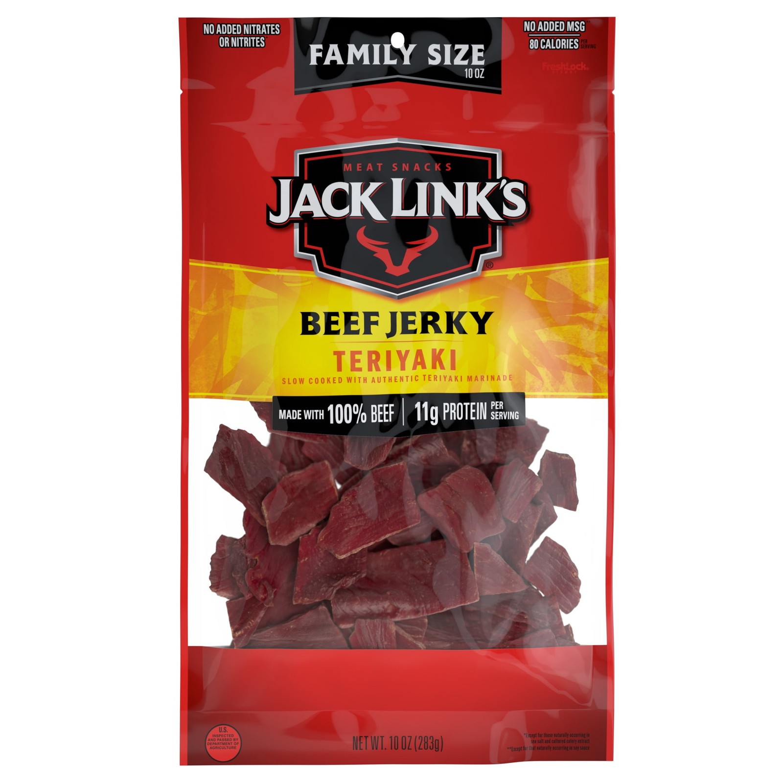 Jack Link’s Beef Jerky – Teriyaki,100% Beef,11g Protein per Serving,10 Ounce Bag