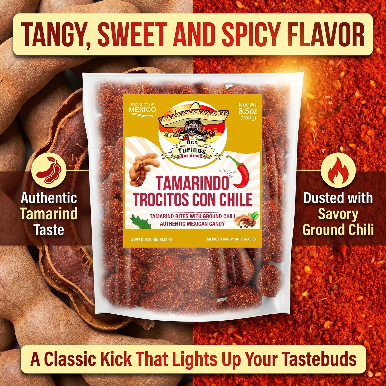 Tamarindo De Frutas Con Chile, Authentic Mexican 8.5 Ounce (Pack of 1), Red