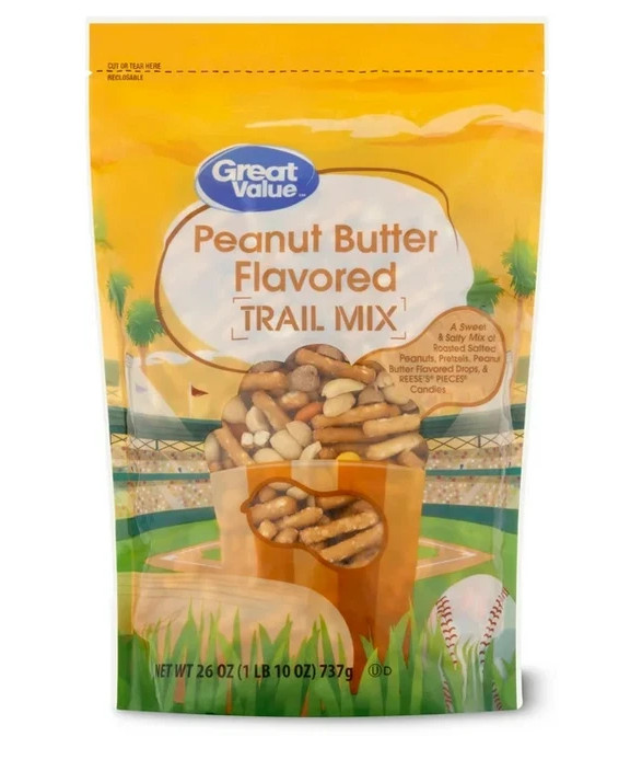 Great Value Peanut Butter Flavored Trail Mix Made with Reese’s Pieces, 26 oz