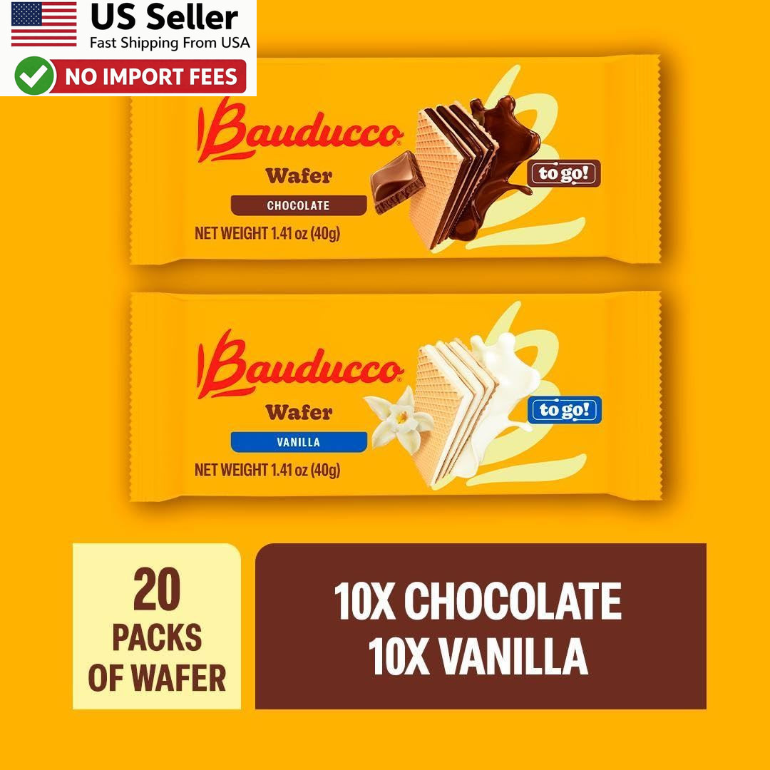 Bauducco Chocolate Vanilla Wafer Cookies 20 Pack 28.2oz Cream Layers FROM USA