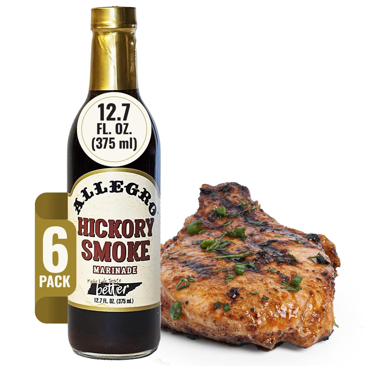 Allegro Marinade, Hickory Smk, 12.70-Ounce Glass Bottle (Pack of 6)