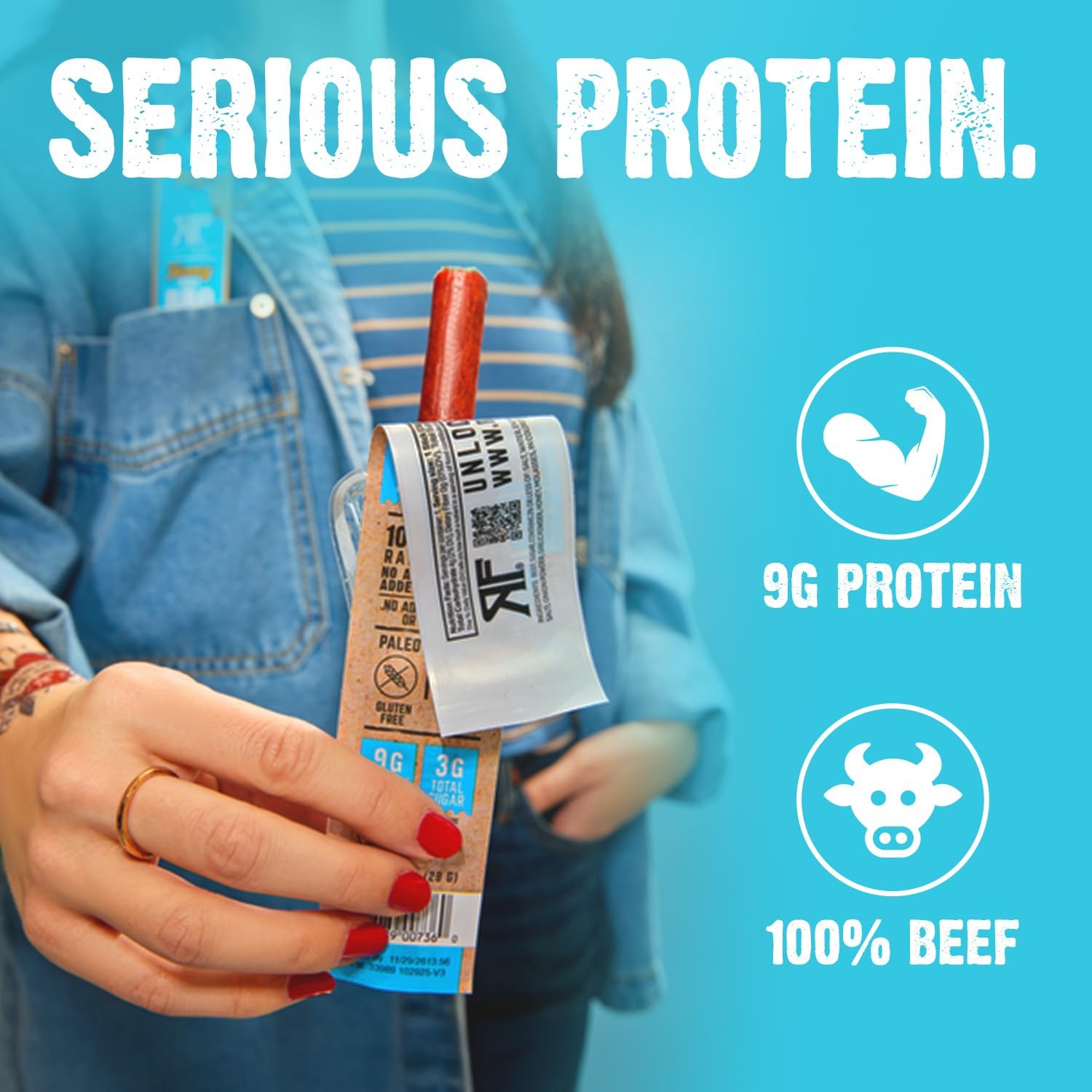 Meat Sticks | 100% Grass Fed Beef | 9g Protein per Stick | Keto, Gluten-Free,…