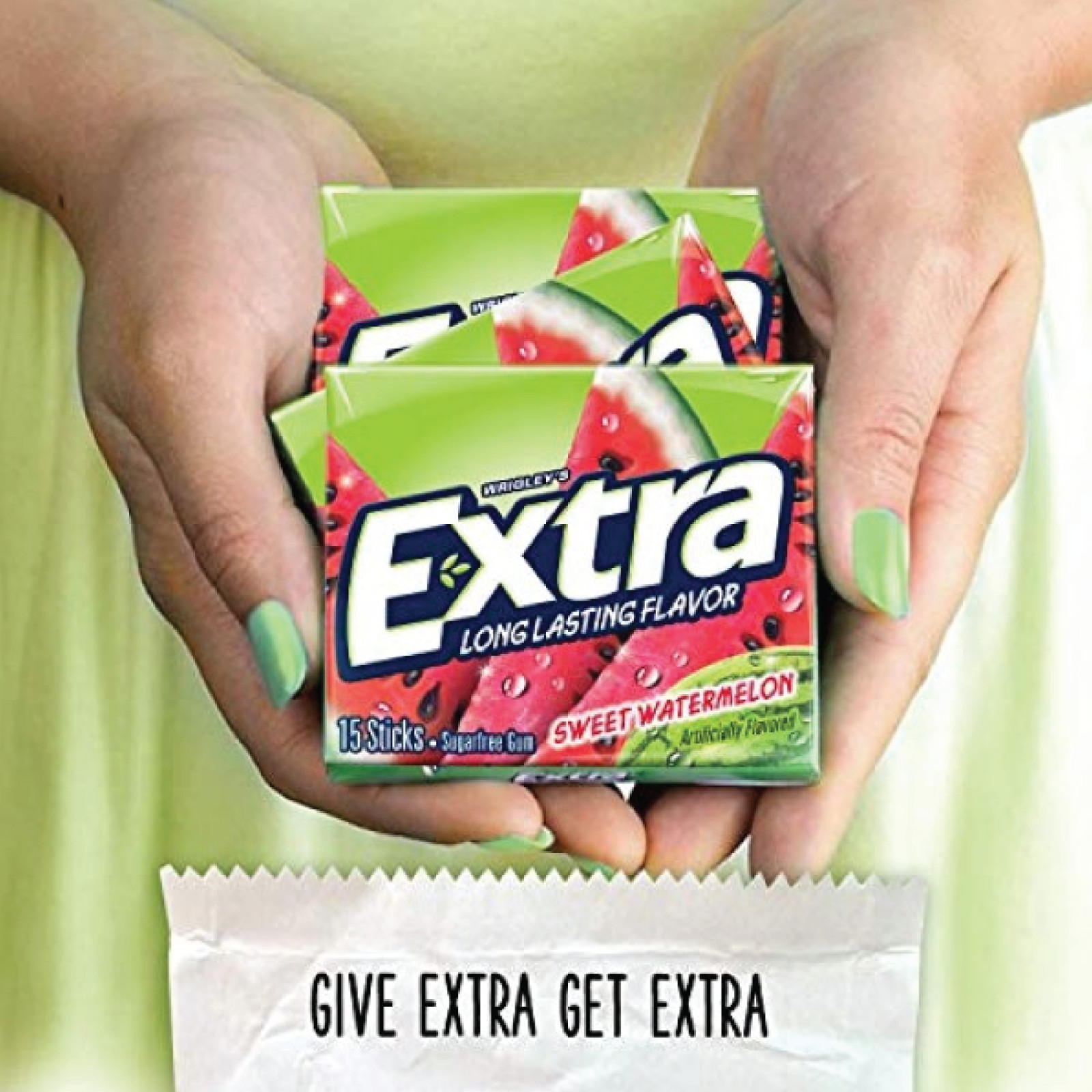 5x Packs Wrigley’s Extra Sweet Watermelon Gum | 15 Sticks Per Pack | Sugar Free!