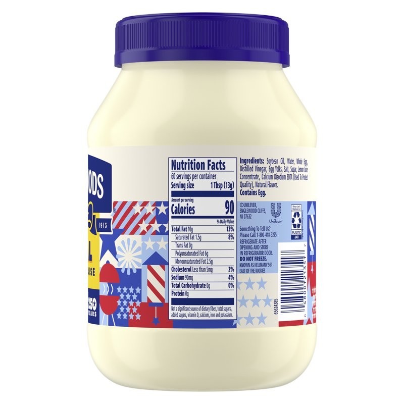 Hellmann’s Real Mayonnaise 30 fl oz FREE SHIPPING