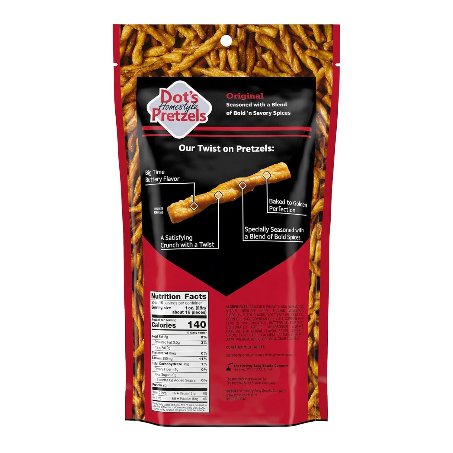 Dot’S Pretzels Original Seasoned Pretzel Twist Snack, 16Oz Grocery Sized Bag