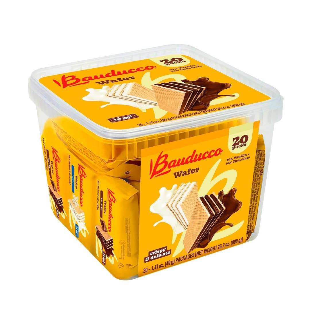 Bauducco Chocolate & Vanilla Wafer Cookies – Convenient 20 Count(Pack of 1)