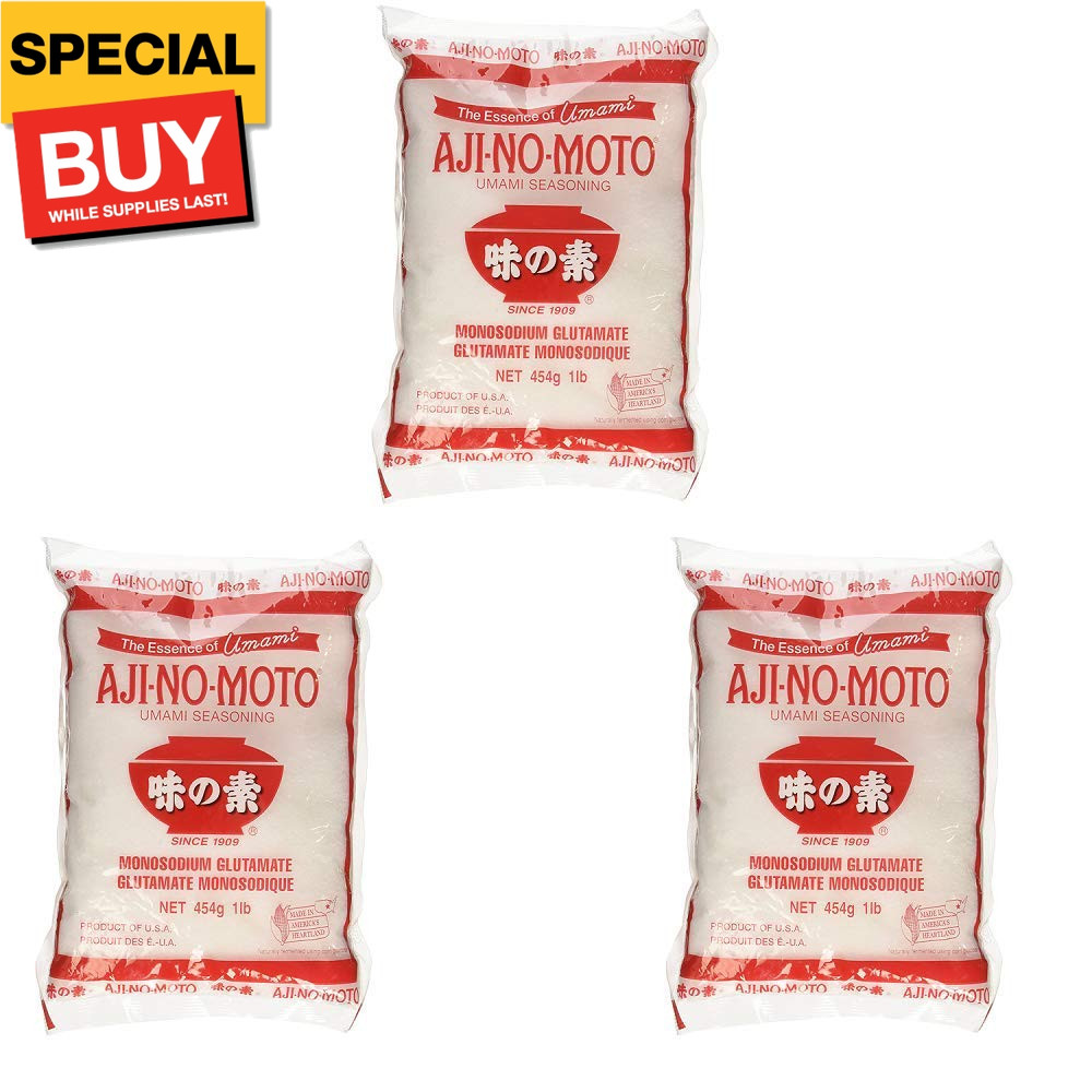 Ajinomoto MSG in Plastic Bag Umami Seasoning 454g / 1LB / 16oz(Pack of 3)_AB