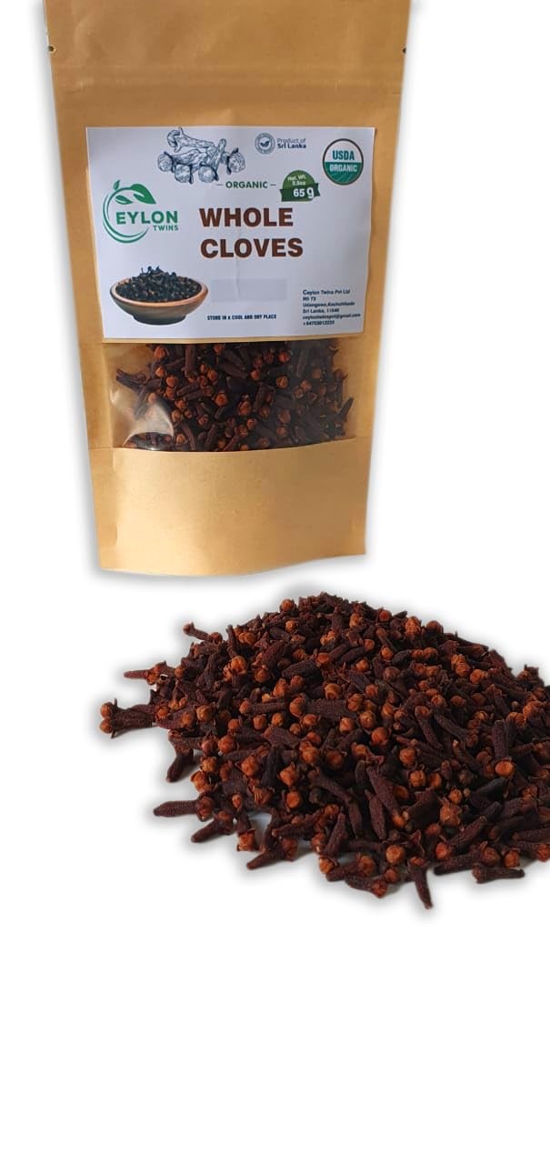 Organic Ceylon Cloves Whole 2.5 Oz USDA Organic Premium Grade Hand Picked Who…