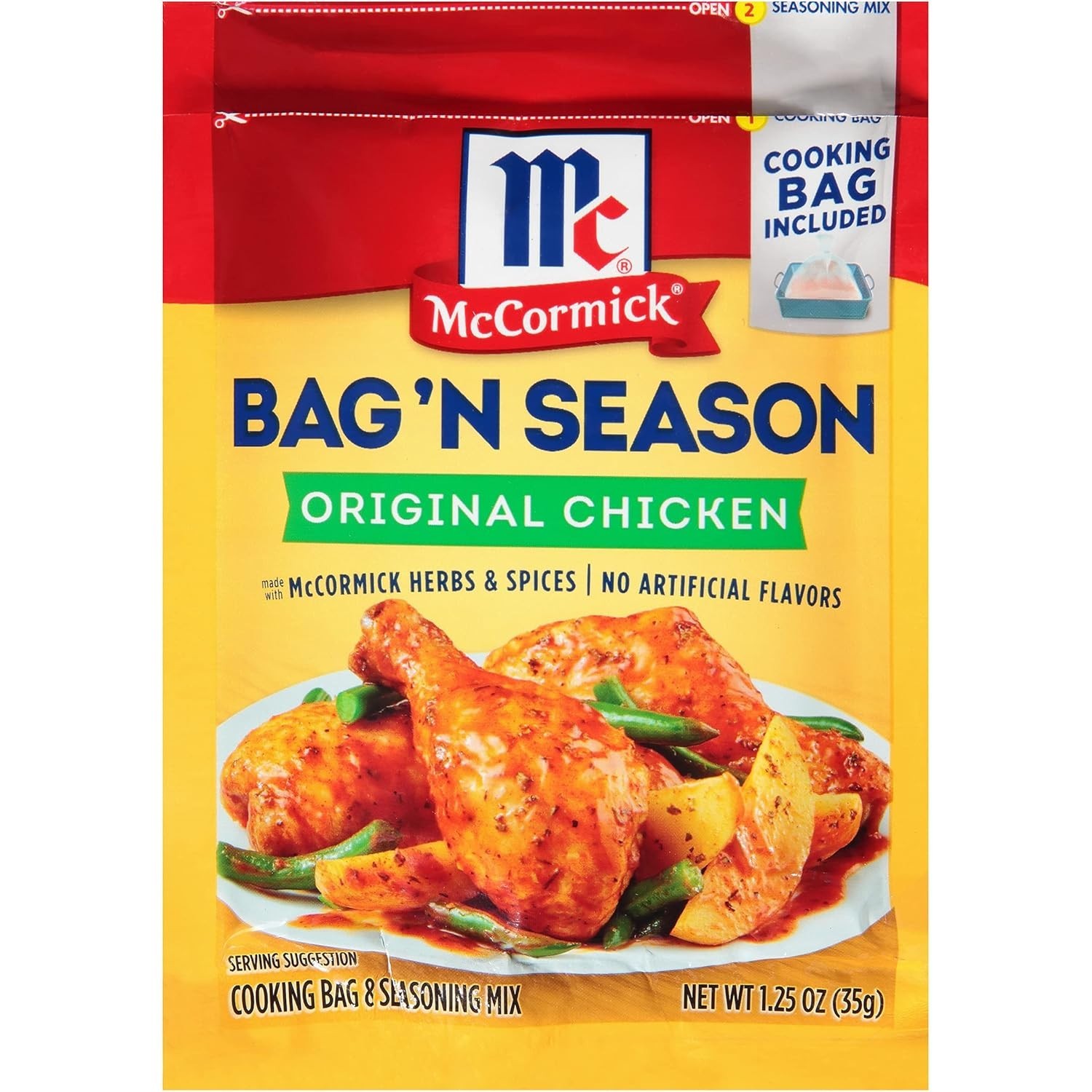 McCormick Bag n Season Original Chicken Cooking Mix Pack of 6 1.25 Ounce
