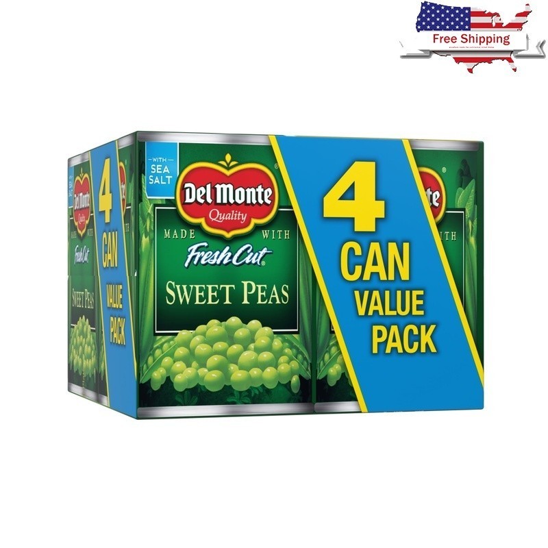 Canned Sweet Peas Non-GMO Tender Whole Vegetable Side Dish Ready to Eat 15oz New