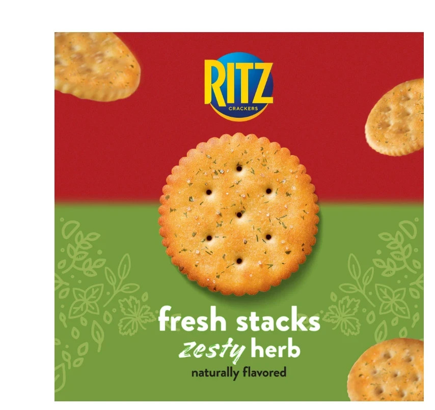 RITZ Fresh Stacks Zesty Herb Crackers 11.8 oz 8 Multi Snack Packs Travel Snacks