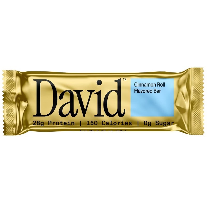 David Protein Gold Cinnamon Roll Bars 28g Protein 4ct Ready to Eat Creamy