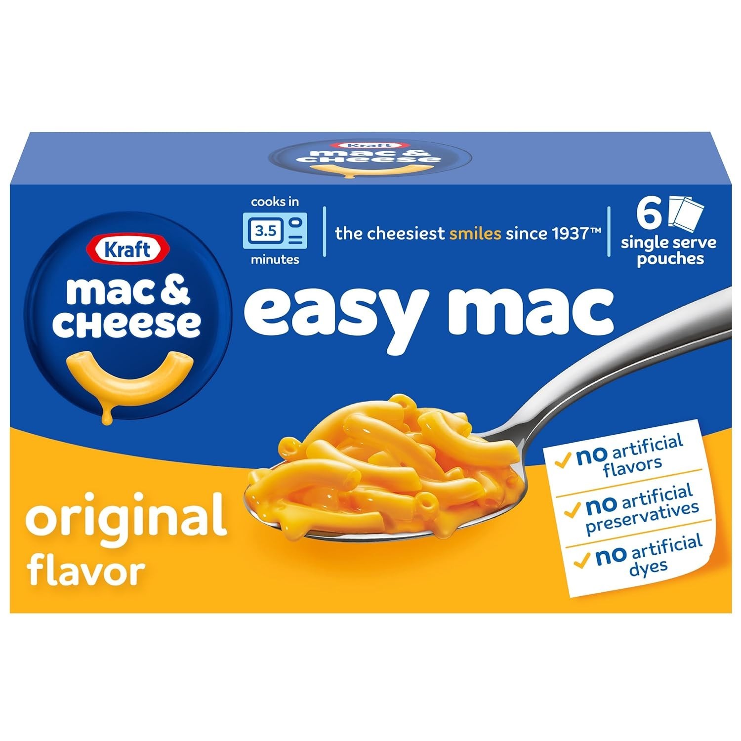 Creamy Kraft Easy Mac & Cheese 6 ct Pouches – Fast Comfort Food Ready in Minutes