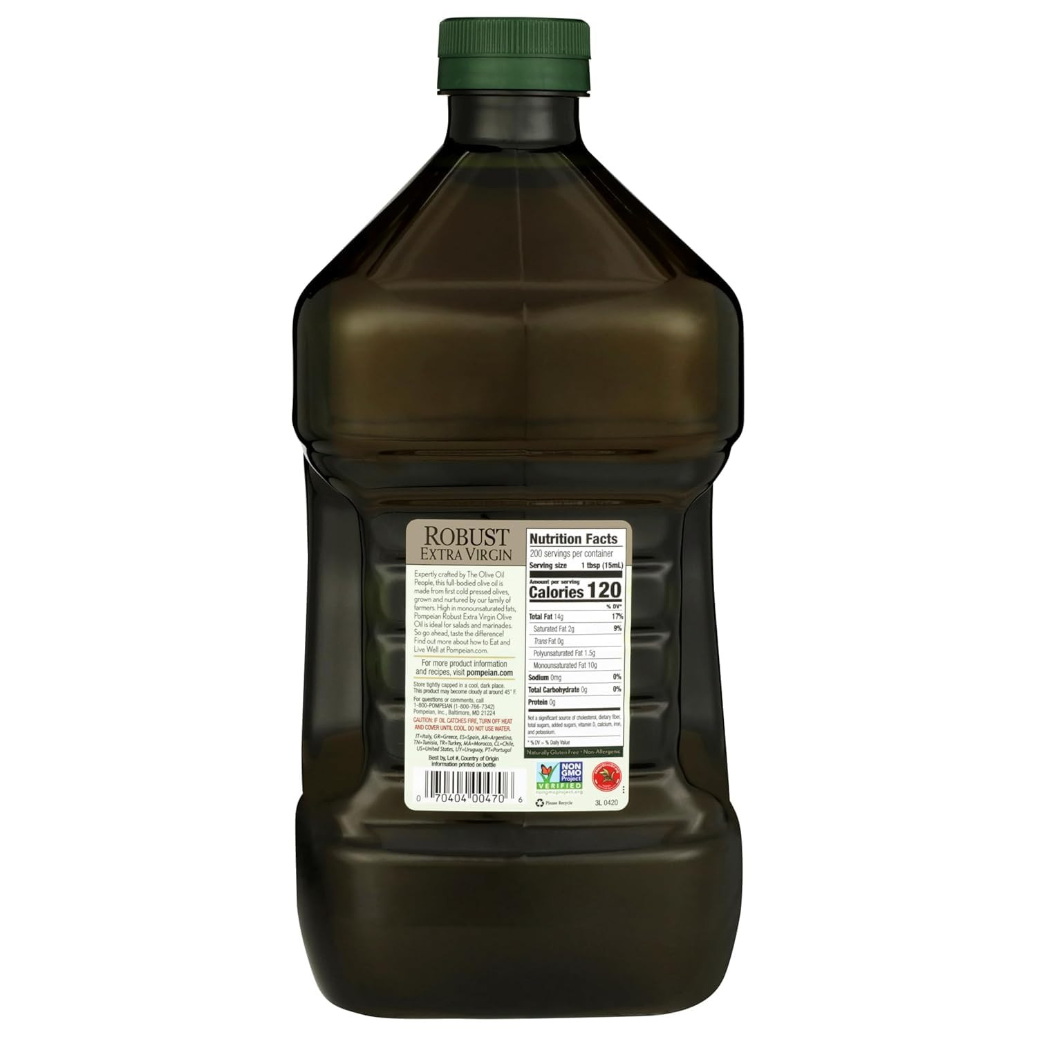 Robust Extra Virgin Olive Oil – 101 Fl Oz (3 L) First Cold Pressed Olive Oil for