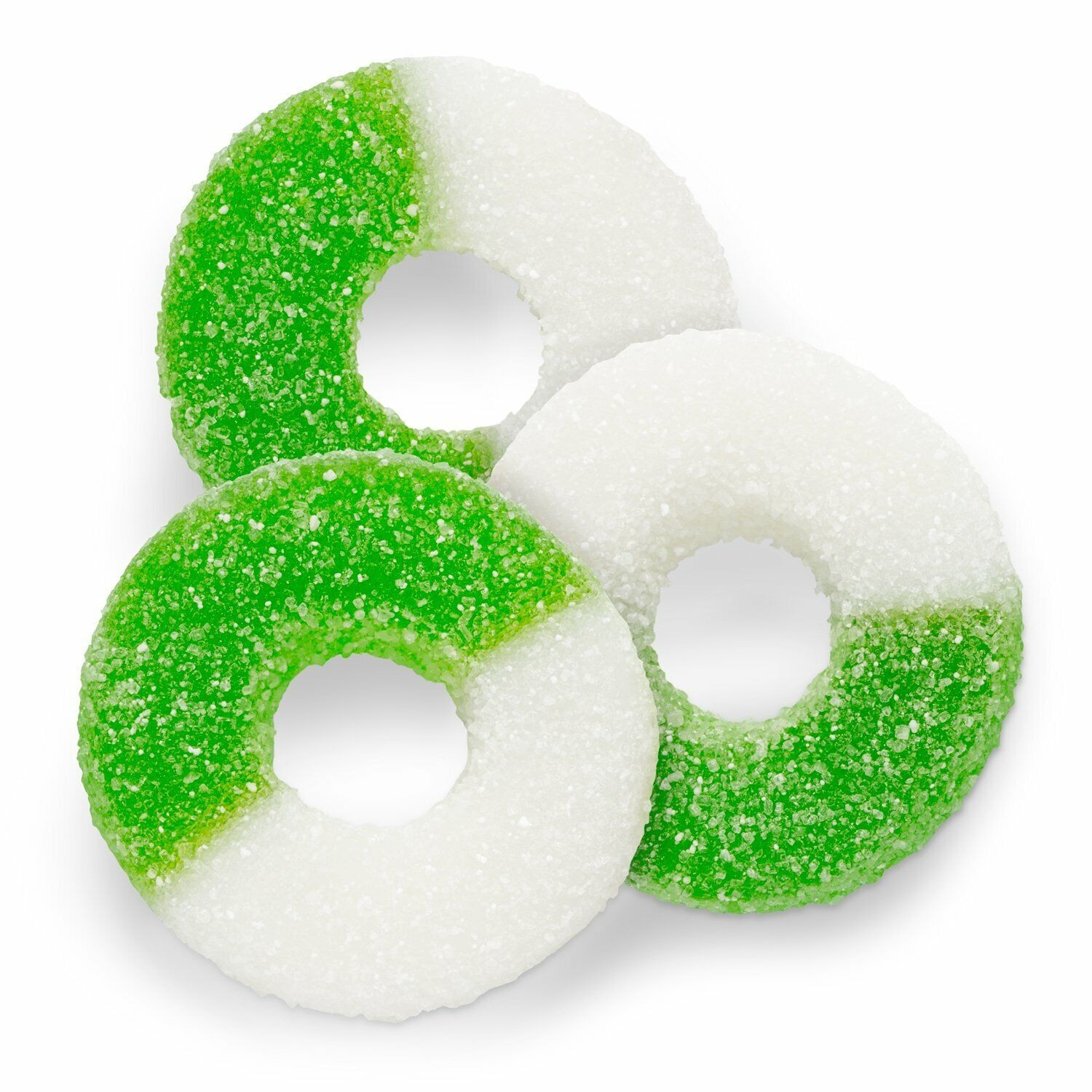 GREEN APPLE GUMMY CANDY RINGS – 3/4LB – 12OZ – SHIPS FREE