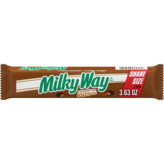 Milky Way Milk Chocolate Candy Bar Share Size 3.63 oz 6 Pack Sweet Snack