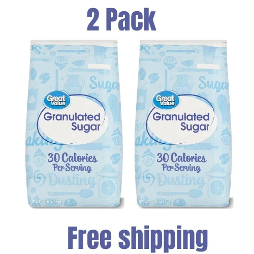 Great Value Pure Granulated Sugar, 10lb,New (2 Pack)