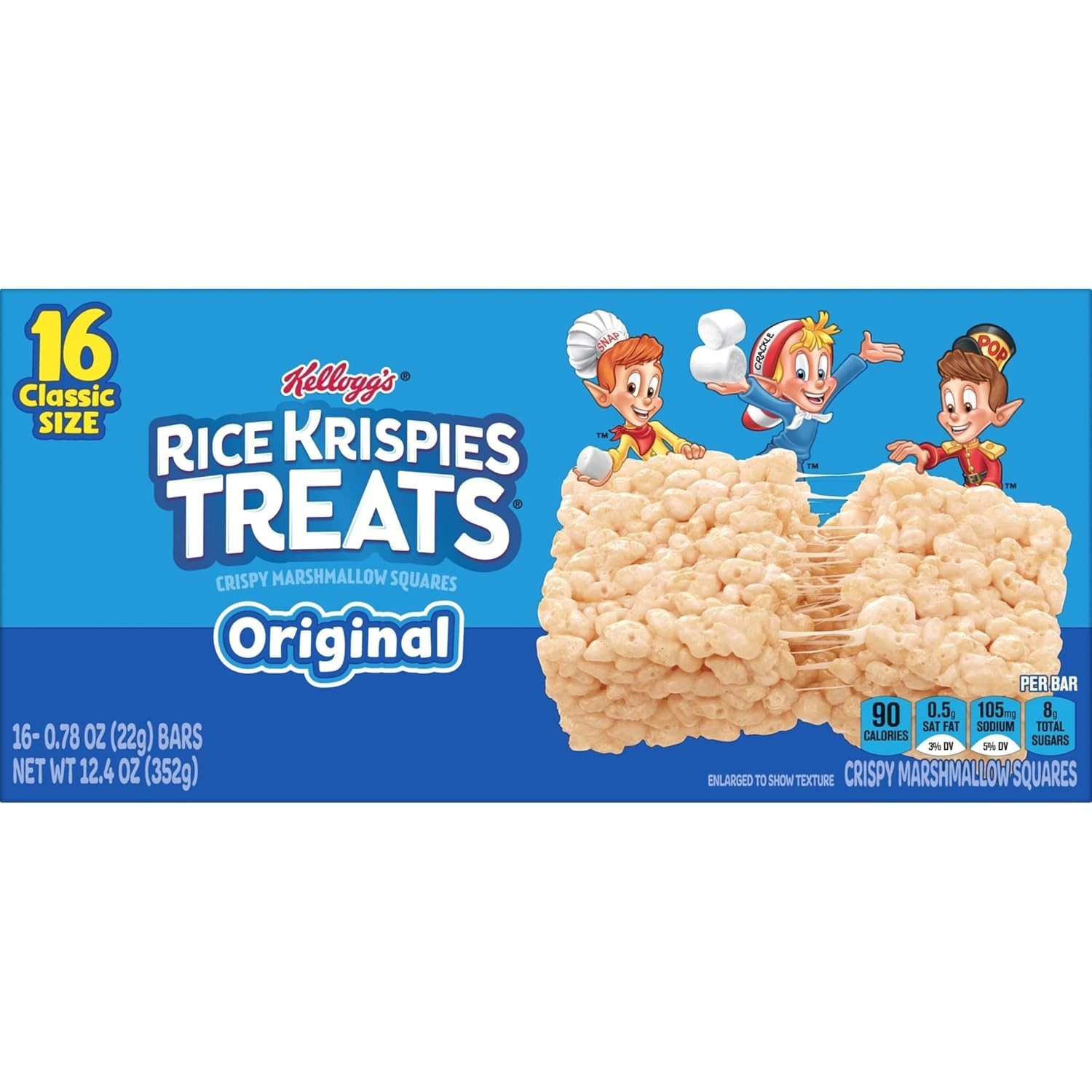 Marshmallow Snack Bars, Kids Snacks, Lunch Snacks, , 12.4oz Box 16 Bars