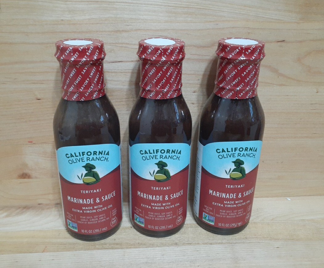 3: CALIFORNIA OLIVE RANCH Teriyaki Marinade & Sauce 10z pear juice ginger sesame