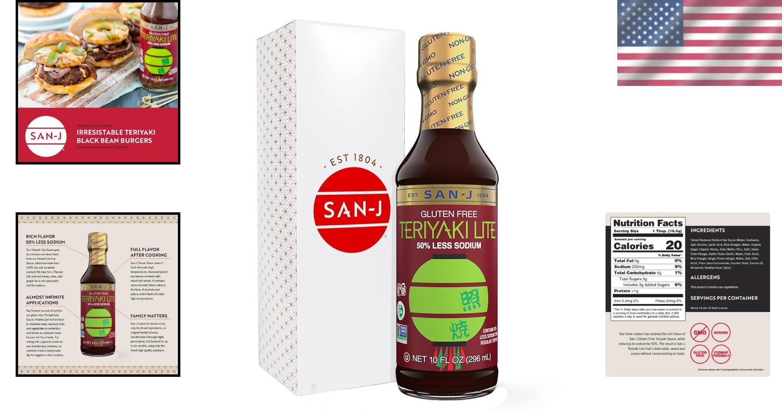 Flavorful Gluten Free LITE Teriyaki Sauce – 10 oz Bottle with 50% Less Sodium