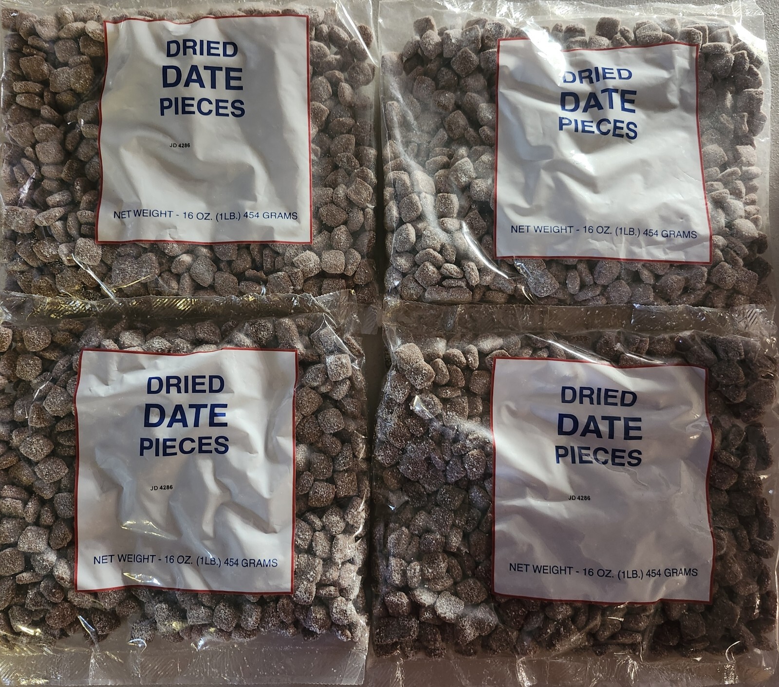 4 DRIED DATE PIECES PACKED BY: VALLEY FIG GROWERS 16oz EACH PKG FREE SHIPPING US