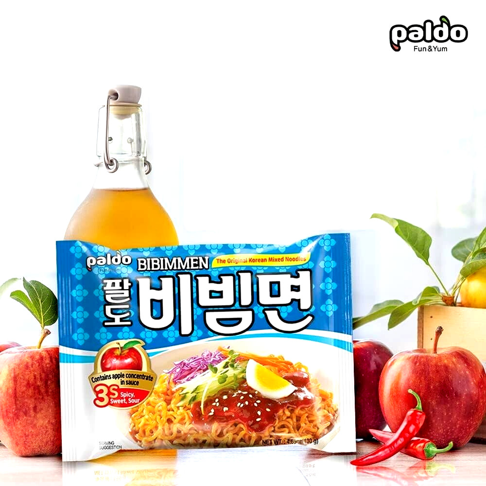 Paldo Bibim Men Oriental Style Instant Noodle 4.58 oz x 5 Packs (Pack of 2)