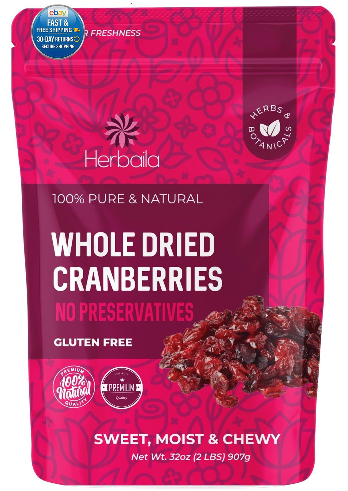 Dried Cranberries , 2 lbs. Bulk Fruit, Dried…
