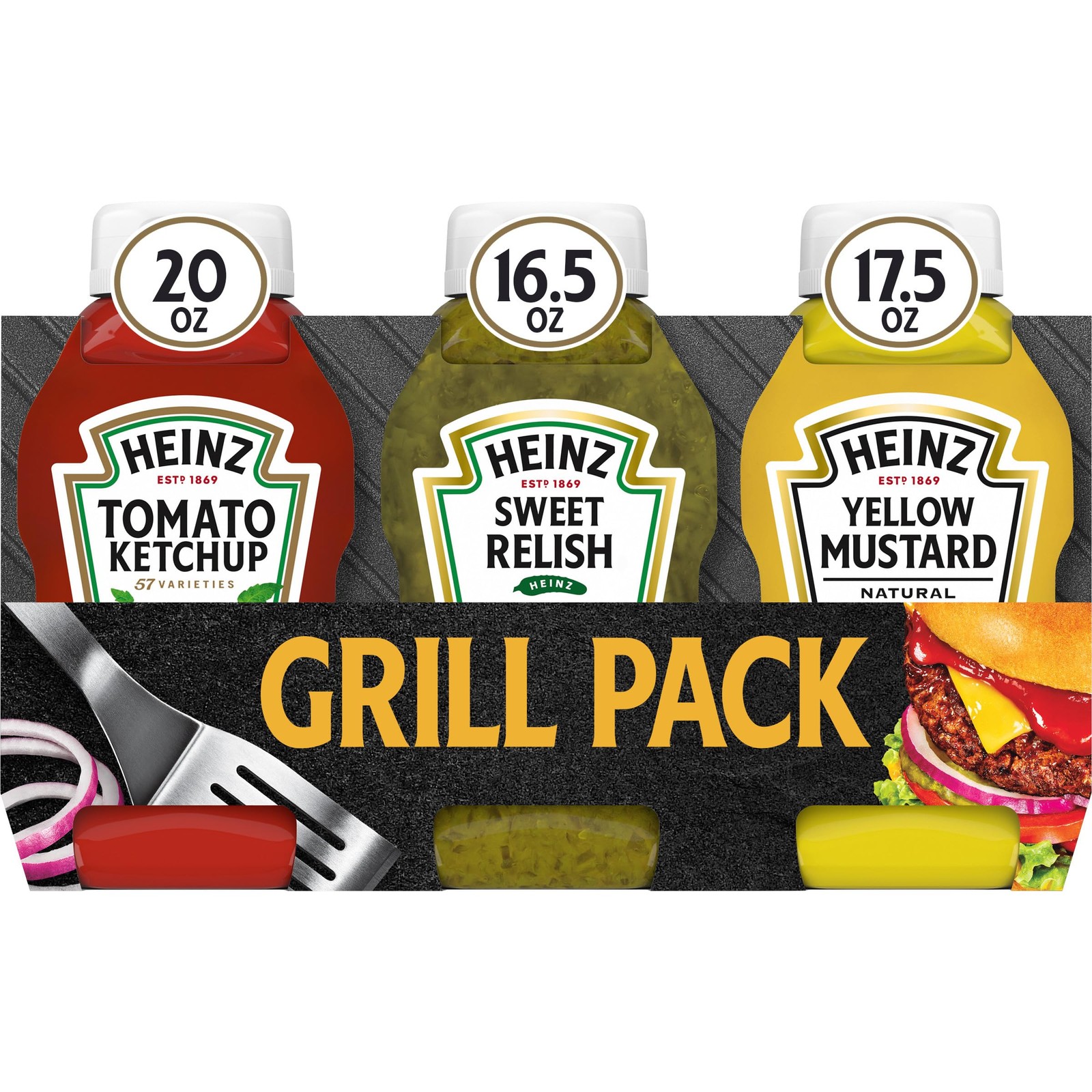 Heinz Tomato Ketchup, Sweet Relish & Yellow Mustard Grill 3 Piece Assortment