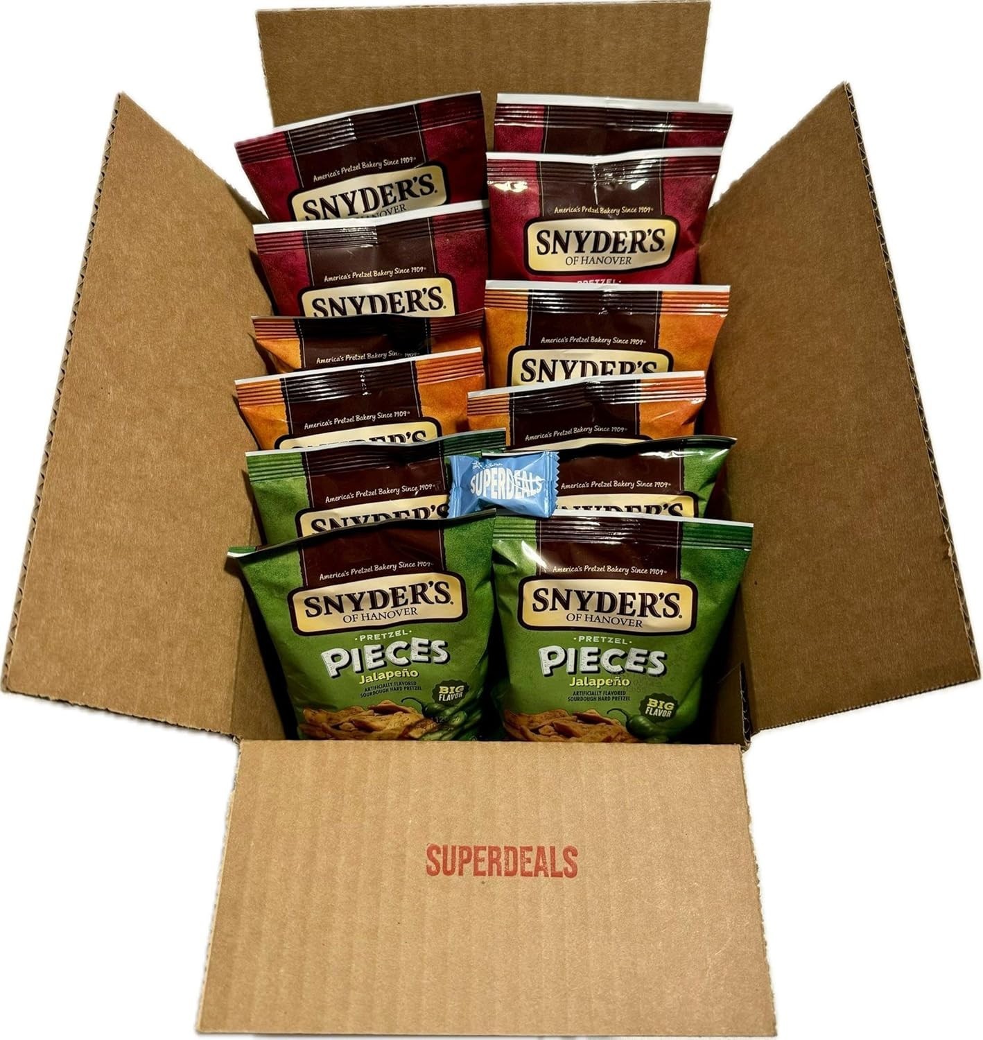 Snyder’s Pretzel Pieces 12-Pack Variety – 27oz Big Flavor, Mystery Gift Included