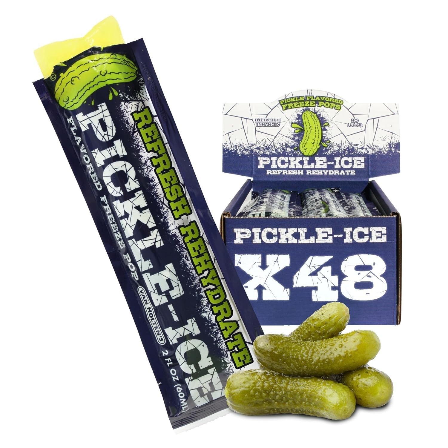 Pickle-Ice Freeze Pops – 48 Pack