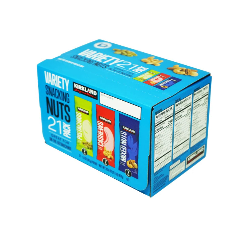Kirkland Signature Snacking Nuts Variety Pack, 1.6 oz, 21-count