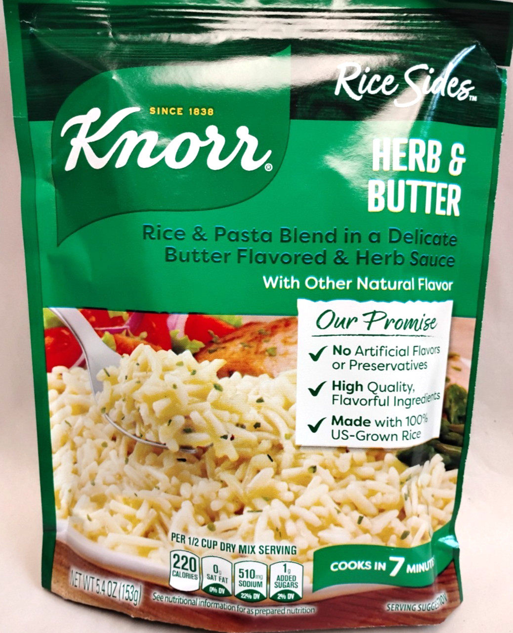 Knorr Rice Sides Herb & Butter Rice Pasta Blend Side Dish 5.4 oz Quick Meal New