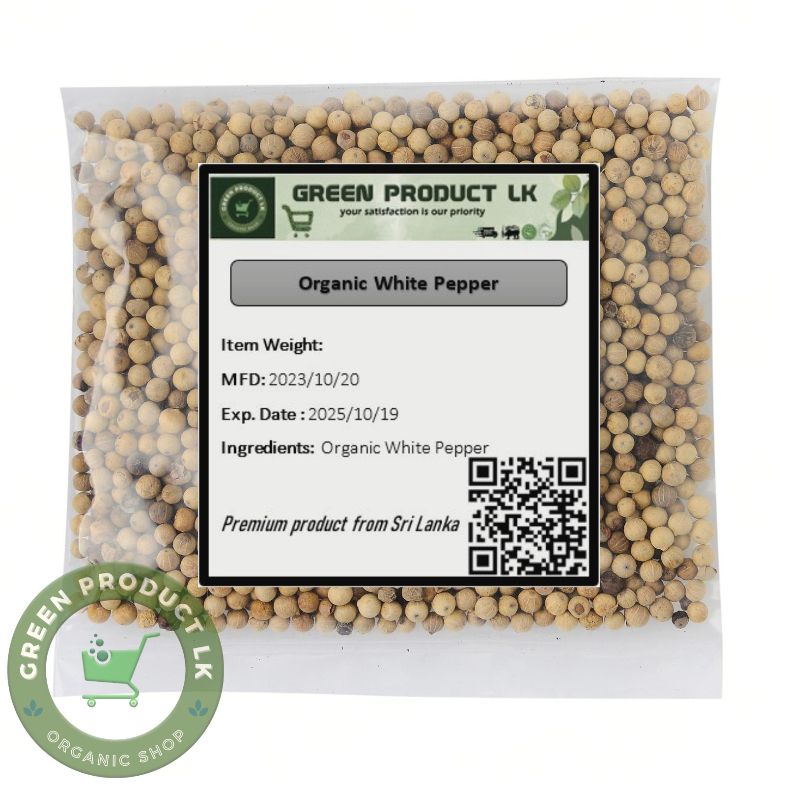 Organic White Pepper | Peppercorns Whole Seeds | Pure All Natural Premium Spices